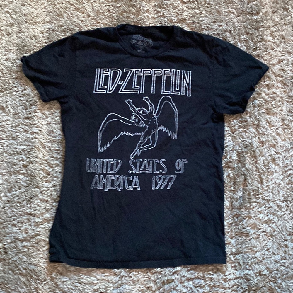 Mens Small Black Led Zeppelin Graphic T-Shirt